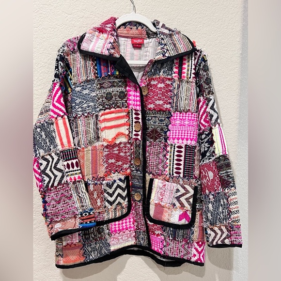 Toofan Jackets & Blazers - TooFan Patchwork Quilted Jacket | 100% Cotton | Wood Buttons | Medium